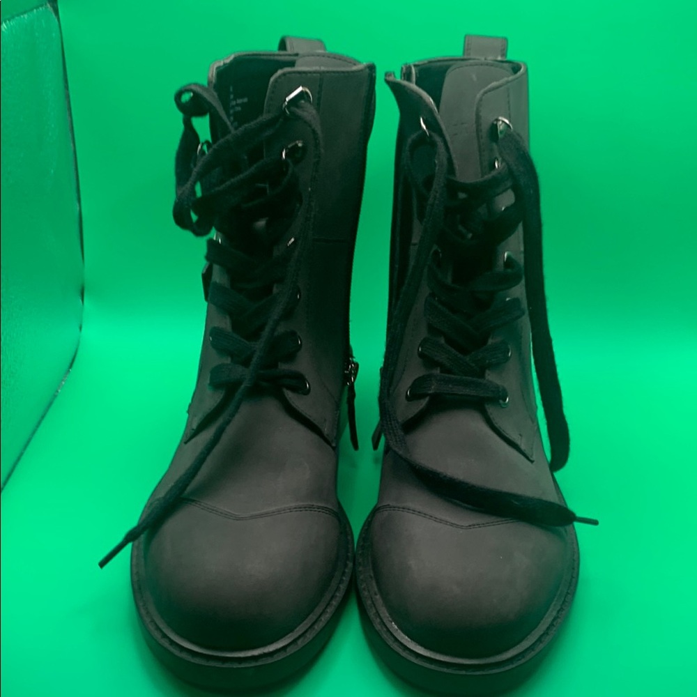 Women's Black Lace-Up Boots